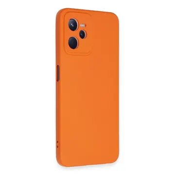 Realme C35 Kılıf Nano İçi Kadife Silikon - Turuncu