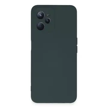 Realme C35 Kılıf Nano İçi Kadife Silikon - Koyu Yeşil