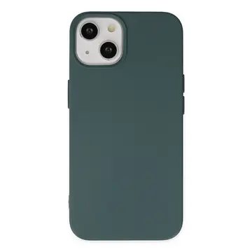 İphone 14 Plus Kılıf Nano İçi Kadife Silikon - Koyu Yeşil