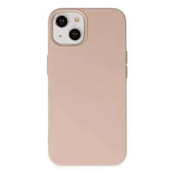 İphone 14 Plus Kılıf Nano İçi Kadife Silikon - Pudra