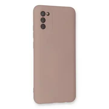 Samsung Galaxy A03s Kılıf Nano İçi Kadife Silikon - Pudra