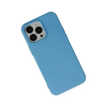 İphone 14 Pro Kılıf Nano İçi Kadife Silikon - Mavi
