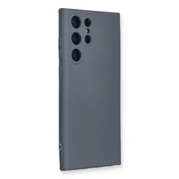 Samsung Galaxy S22 Ultra Kılıf Nano İçi Kadife Silikon - Gri