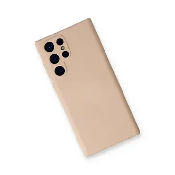 Samsung Galaxy S22 Ultra Kılıf Nano İçi Kadife Silikon - Pudra