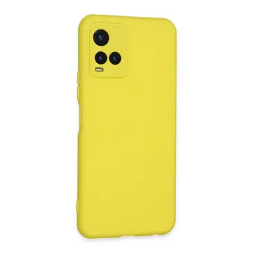 Vivo Y21s Kılıf Nano İçi Kadife Silikon - Sarı