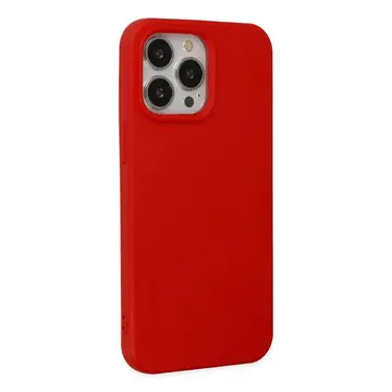 İphone 14 Pro Max Kılıf Nano İçi Kadife Silikon - Kırmızı