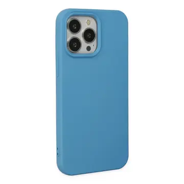 İphone 14 Pro Max Kılıf Nano İçi Kadife Silikon - Mavi