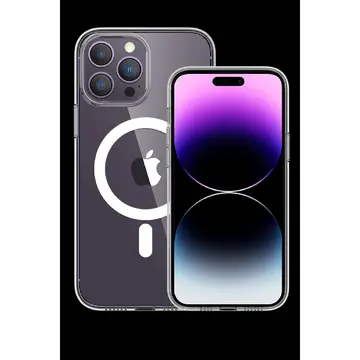 İphone 14 Pro Kılıf Tron Şeffaf Magsafe Kapak - Derin Mor