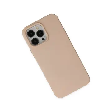 İphone 14 Pro Max Kılıf Nano İçi Kadife Silikon - Pudra