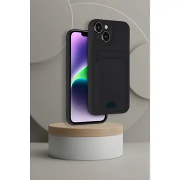 İphone 14 Kılıf Kelvin Kartvizitli Silikon - Siyah