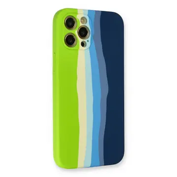 İphone 12 Pro Max Kılıf Ebruli Lansman Silikon - Yeşil-koyu Yeşil