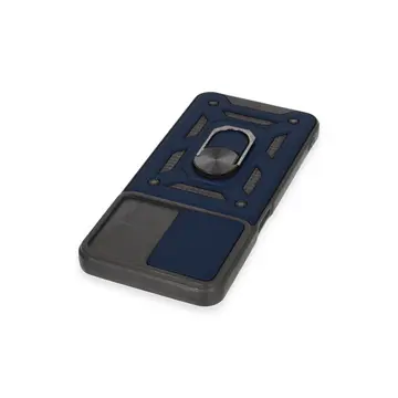 Realme C35 Kılıf Pars Lens Yüzüklü Silikon - Lacivert