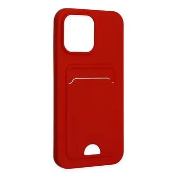 İphone 14 Pro Kılıf Kelvin Kartvizitli Silikon - Kırmızı