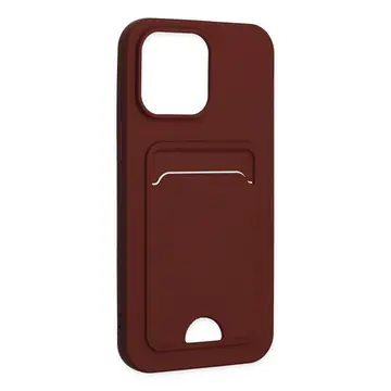 İphone 14 Pro Kılıf Kelvin Kartvizitli Silikon - Bordo
