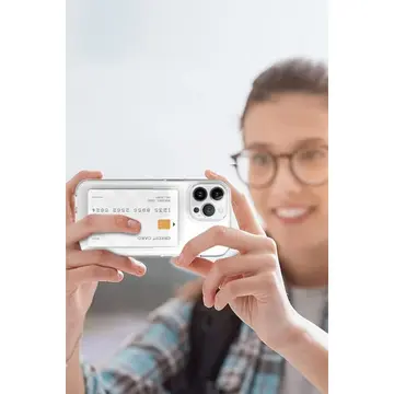 İphone 14 Kılıf Kart Şeffaf Silikon - Şeffaf
