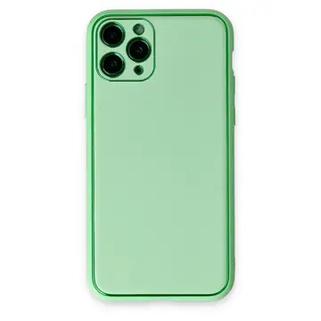 İphone 11 Pro Kılıf Coco Deri Silikon Kapak - Açık Yeşil