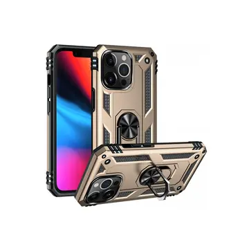 İphone 14 Pro Max Kılıf Sofya Yüzüklü Silikon Kapak - Gold