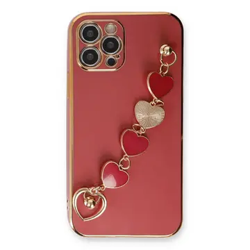 İphone 12 Pro Max Kılıf Esila Silikon - Kırmızı