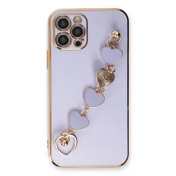 İphone 12 Pro Max Kılıf Esila Silikon - Lila