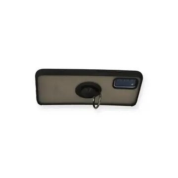 Samsung Galaxy A02s Kılıf Montreal Yüzüklü Silikon Kapak - Siyah
