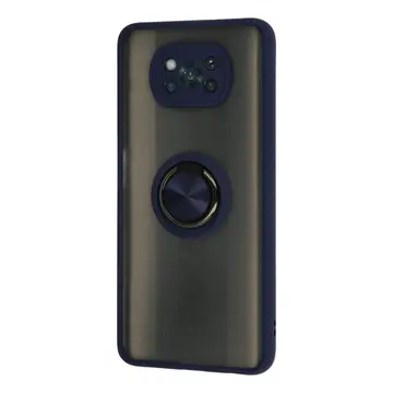 Xiaomi Pocophone X3 Kılıf Montreal Yüzüklü Silikon Kapak - Lacivert