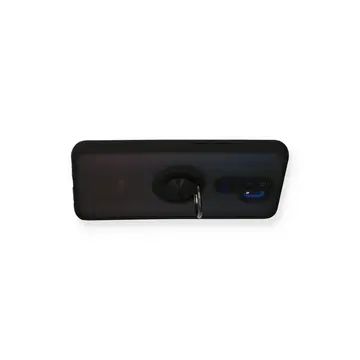 Xiaomi Redmi 9 Kılıf Montreal Yüzüklü Silikon Kapak - Siyah