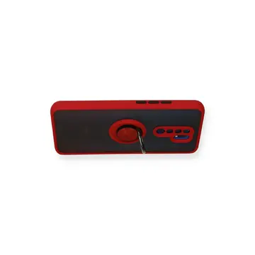 Xiaomi Redmi 9 Kılıf Montreal Yüzüklü Silikon Kapak - Kırmızı
