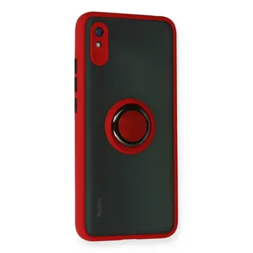 Xiaomi Redmi 9a Kılıf Montreal Yüzüklü Silikon Kapak - Kırmızı
