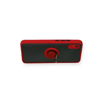 Xiaomi Redmi 9a Kılıf Montreal Yüzüklü Silikon Kapak - Kırmızı