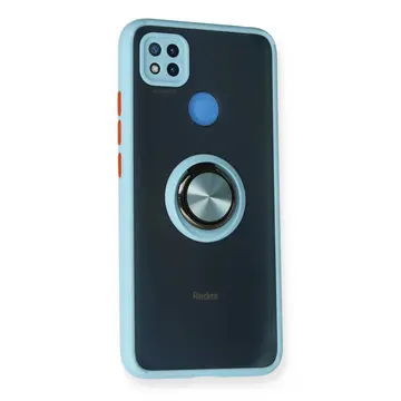 Xiaomi Redmi 9c Kılıf Montreal Yüzüklü Silikon Kapak - Buz Mavi