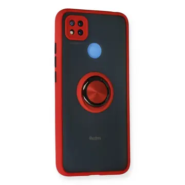 Xiaomi Redmi 9c Kılıf Montreal Yüzüklü Silikon Kapak - Kırmızı