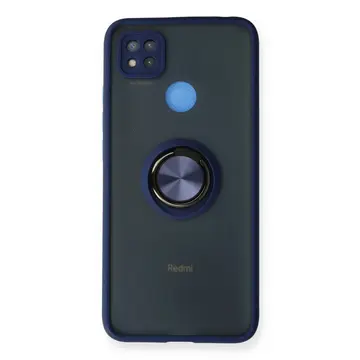 Xiaomi Redmi 9c Kılıf Montreal Yüzüklü Silikon Kapak - Lacivert
