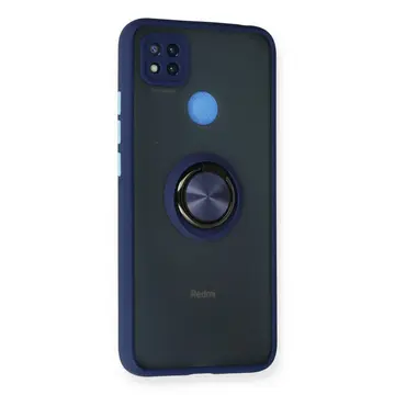 Xiaomi Redmi 9c Kılıf Montreal Yüzüklü Silikon Kapak - Lacivert