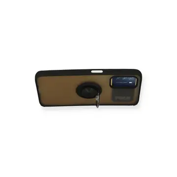 Xiaomi Redmi 9t Kılıf Montreal Yüzüklü Silikon Kapak - Siyah