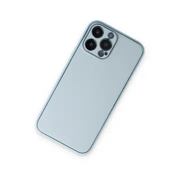 İphone 14 Pro Kılıf Coco Deri Silikon Kapak - Sky Blue