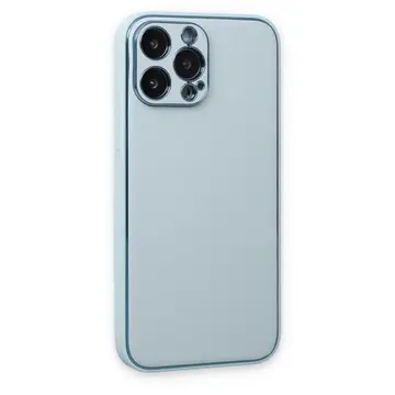 İphone 14 Pro Kılıf Coco Deri Silikon Kapak - Sky Blue