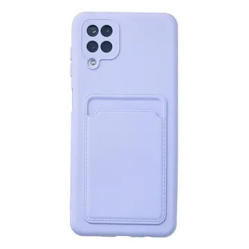 Samsung Galaxy A12 Kılıf Kelvin Kartvizitli Silikon - Lila