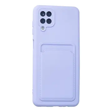 Samsung Galaxy A12 Kılıf Kelvin Kartvizitli Silikon - Lila