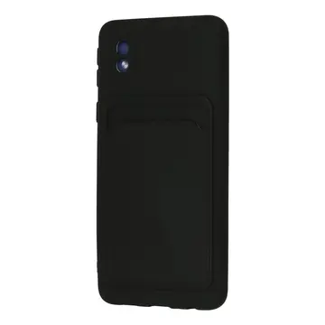 Samsung Galaxy A01 Core Kılıf Kelvin Kartvizitli Silikon - Siyah