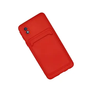 Samsung Galaxy A01 Core Kılıf Kelvin Kartvizitli Silikon - Kırmızı