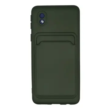 Samsung Galaxy A01 Core Kılıf Kelvin Kartvizitli Silikon - Koyu Yeşil