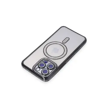 İphone 14 Pro Kılıf Joke Simli Magneticsafe Kılıf - Siyah