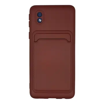Samsung Galaxy A01 Core Kılıf Kelvin Kartvizitli Silikon - Bordo