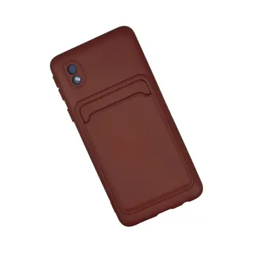 Samsung Galaxy A01 Core Kılıf Kelvin Kartvizitli Silikon - Bordo