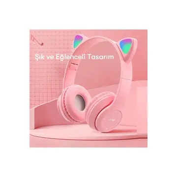 P47m Kablosuz Kedi Kulaklık - Mor