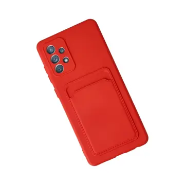 Samsung Galaxy A32 Kılıf Kelvin Kartvizitli Silikon - Kırmızı