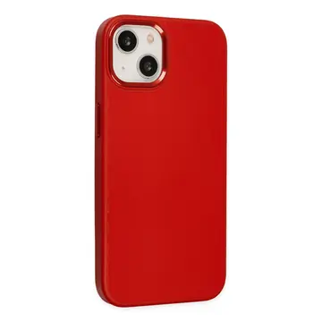 İphone 14 Plus Kılıf Asya Deri Silikon - Kırmızı