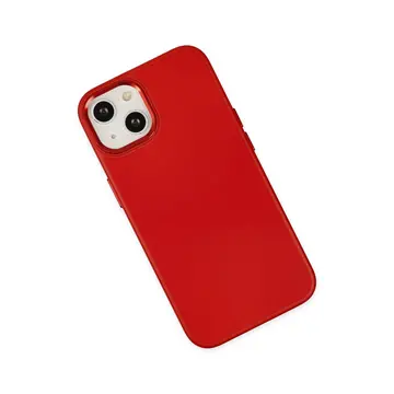 İphone 14 Plus Kılıf Asya Deri Silikon - Kırmızı