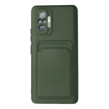 Xiaomi Redmi Note 10 Pro Kılıf Kelvin Kartvizitli Silikon - Koyu Yeşil