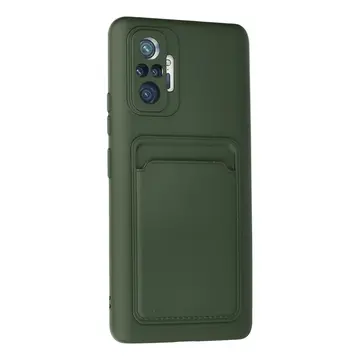 Xiaomi Redmi Note 10 Pro Kılıf Kelvin Kartvizitli Silikon - Koyu Yeşil